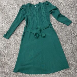 Elegant Green Long Sleeve Dress